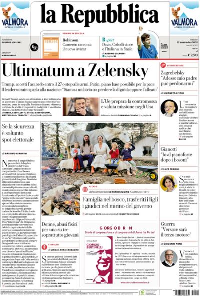 Prima pagina La Repubblica