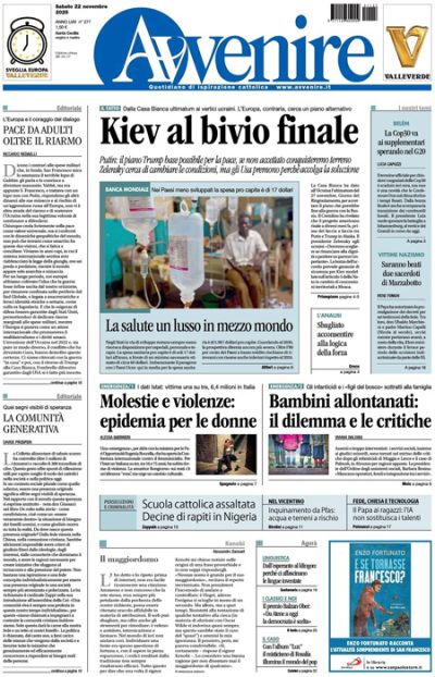 Prima pagina Avvenire