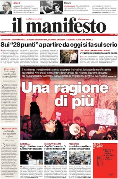 Prima pagina Il Manifesto