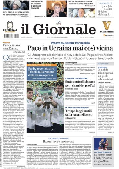 Prima pagina Il Giornale