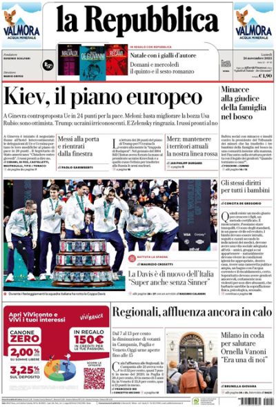 Prima pagina La Repubblica