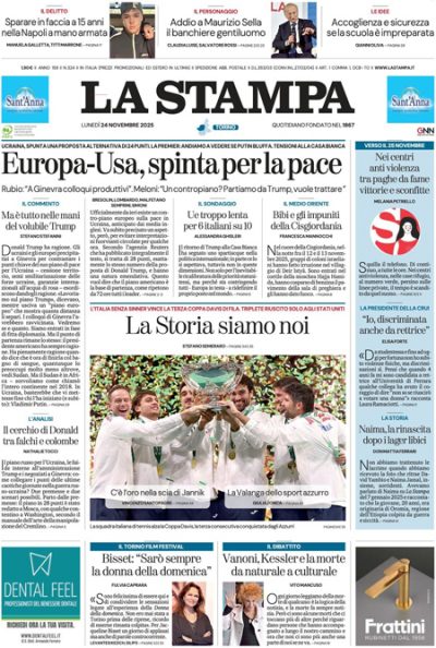 Prima pagina La Stampa