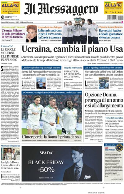 Prima pagina Il Messaggero