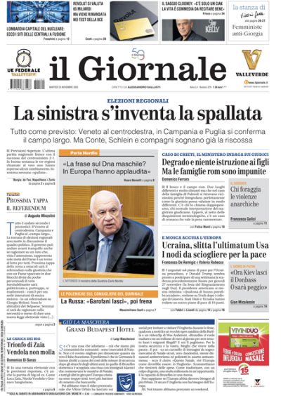 Prima pagina Il Giornale