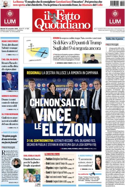 Prima pagina Il Fatto Quotidiano