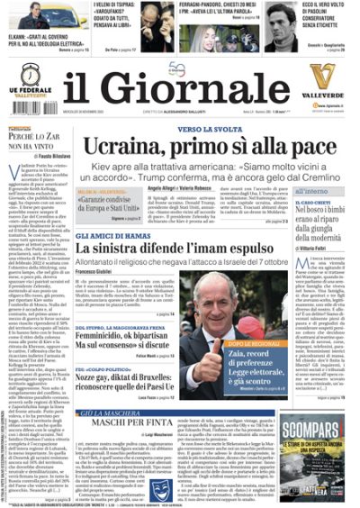 Prima pagina Il Giornale