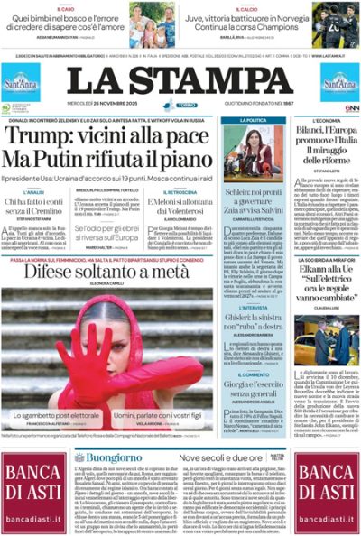 Prima pagina La Stampa