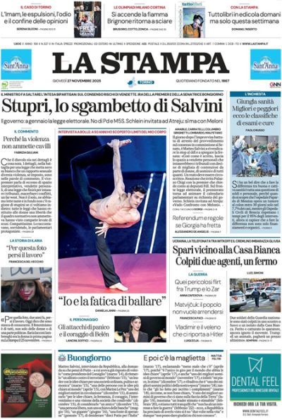Prima pagina La Stampa