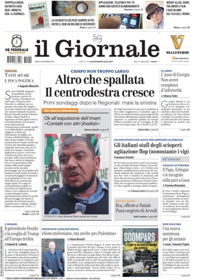 Prima pagina Il Giornale