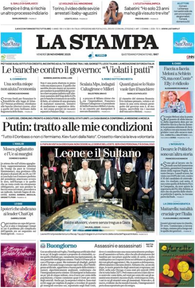 Prima pagina La Stampa