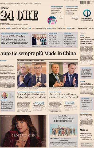 Prima pagina Il Sole 24 ore