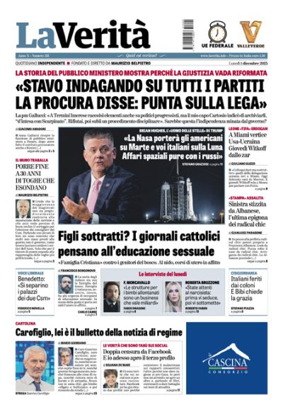 Prima pagina La Verità