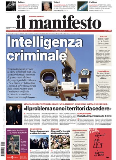 Prima pagina Il Manifesto