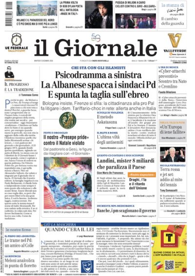 Prima pagina Il Giornale