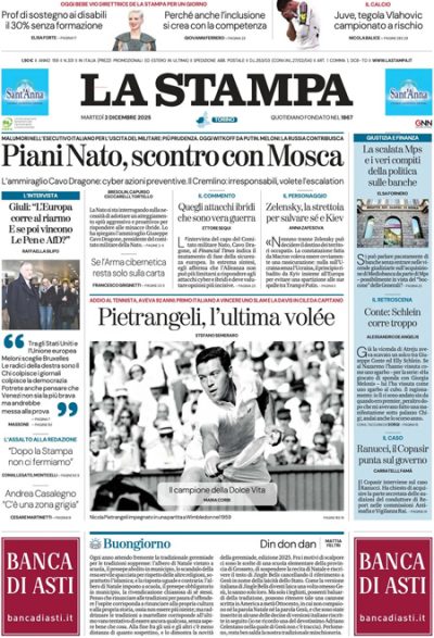 Prima pagina La Stampa
