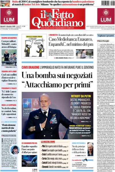 Prima pagina Il Fatto Quotidiano