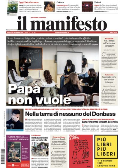 Prima pagina Il Manifesto