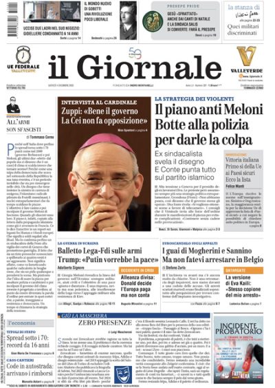 Prima pagina Il Giornale
