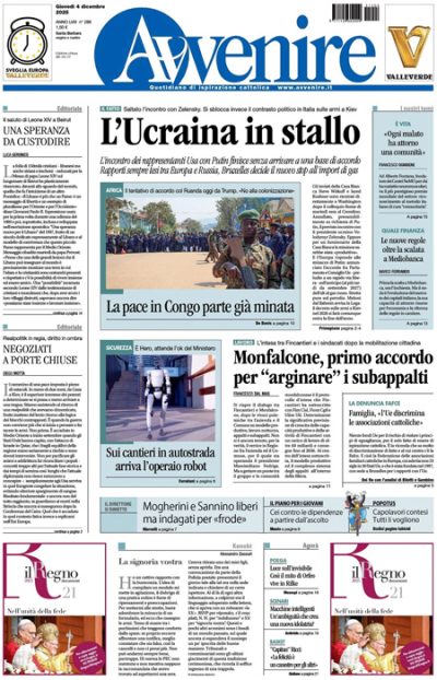 Prima pagina Avvenire