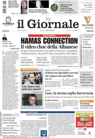 Prima pagina Il Giornale