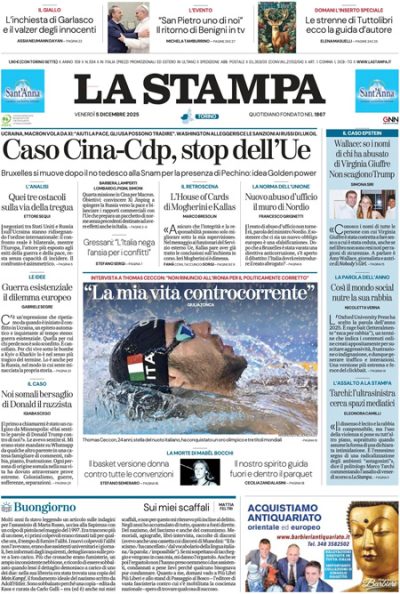 Prima pagina La Stampa