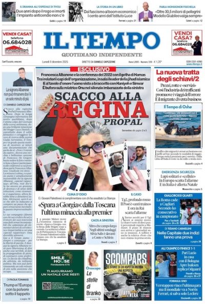 Prima pagina Il Tempo