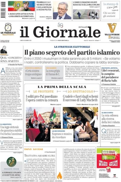 Prima pagina Il Giornale