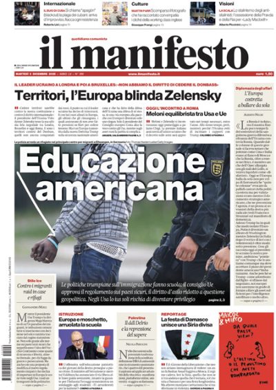 Prima pagina Il Manifesto
