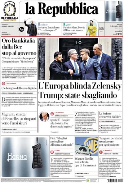 Prima pagina La Repubblica