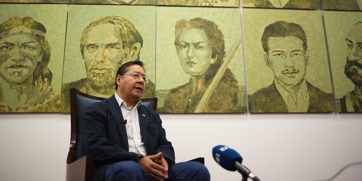 Luis Arce durante un'intervista dello scorso ottobre a La Paz