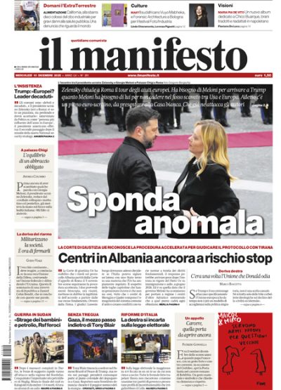 Prima pagina Il Manifesto