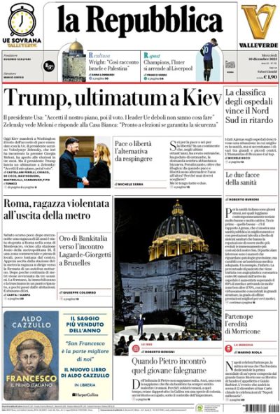 Prima pagina La Repubblica