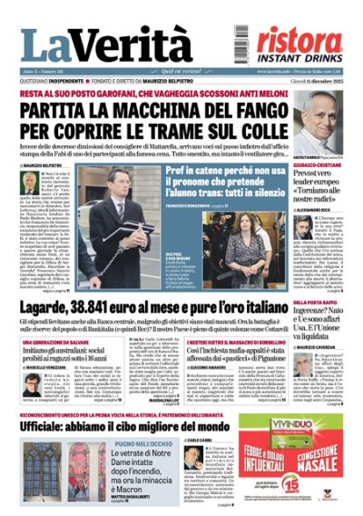 Prima pagina La Verità