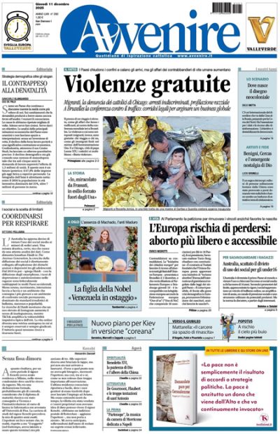 Prima pagina Avvenire