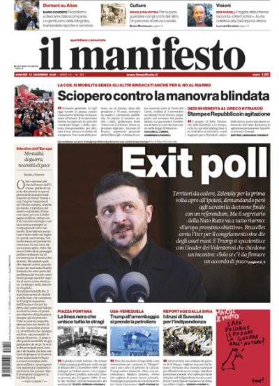 Prima pagina Il Manifesto