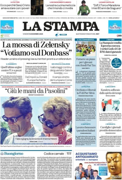 Prima pagina La Stampa