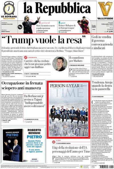Prima pagina La Repubblica
