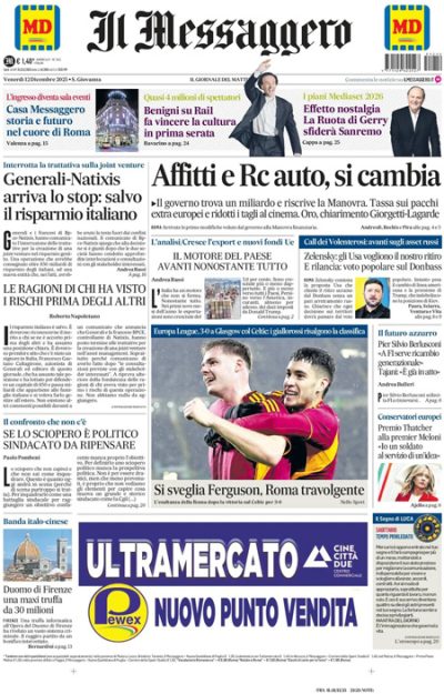 Prima pagina Il Messaggero