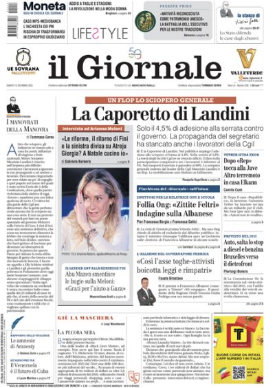 Prima pagina Il Giornale