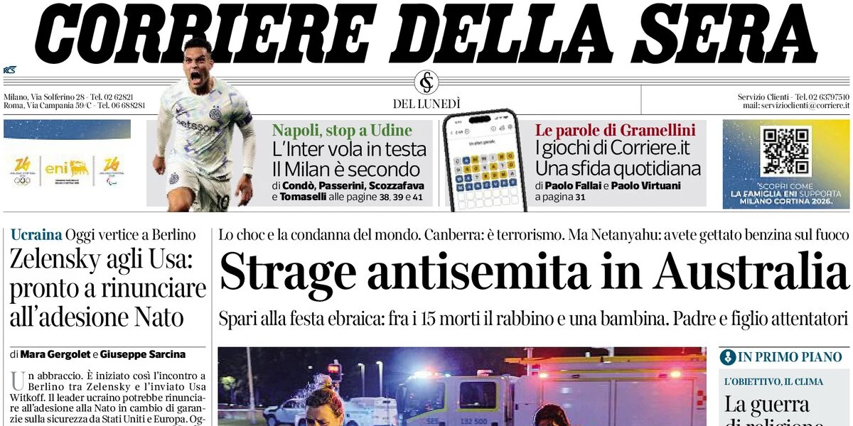 Le prime pagine di oggi