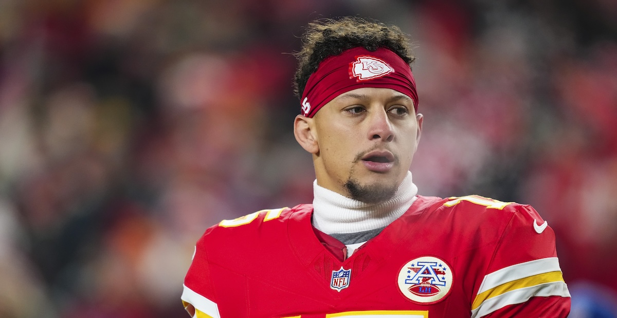 Patrick Mahomes dei Kansas City Chiefs durante una partita di NFL contro gli Houston Texans, Kansas City, Stati Uniti (Cooper Neill/Getty Images)