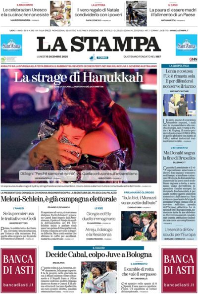 Prima pagina La Stampa