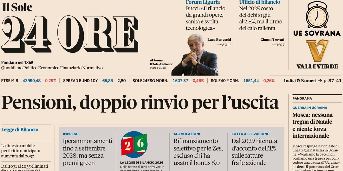 Le prime pagine di oggi