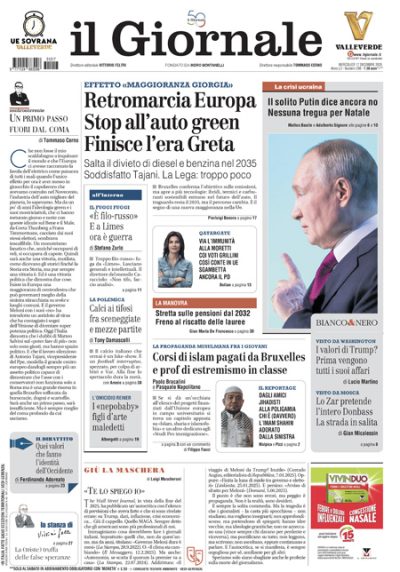 Prima pagina Il Giornale