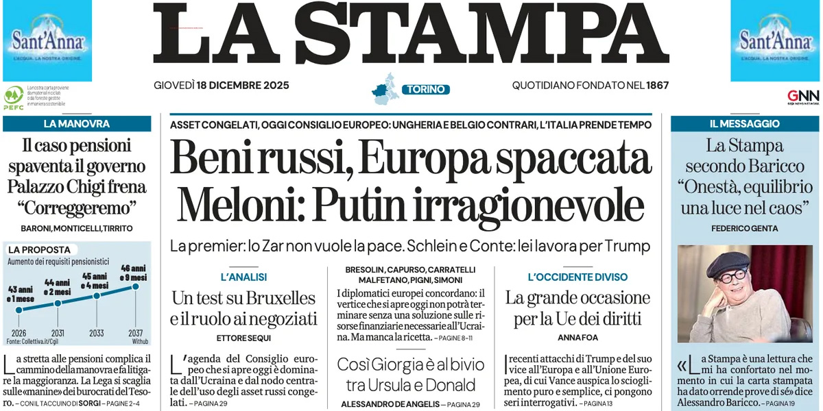 Le prime pagine di oggi