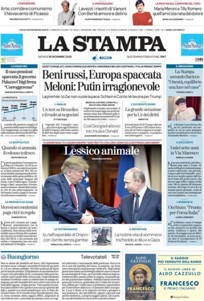 Prima pagina La Stampa