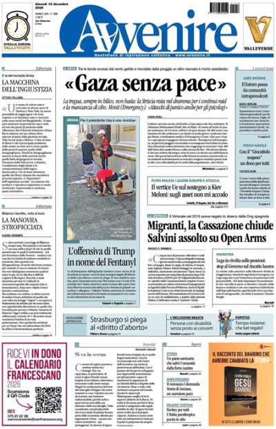 Prima pagina Avvenire
