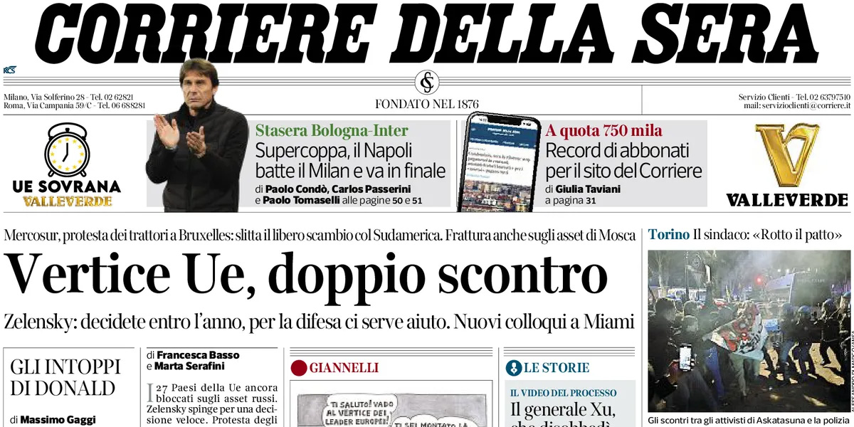 Le prime pagine di oggi