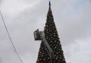 L'allestimento dell'albero di Natale di Betlemme, lo scorso 25 novembre