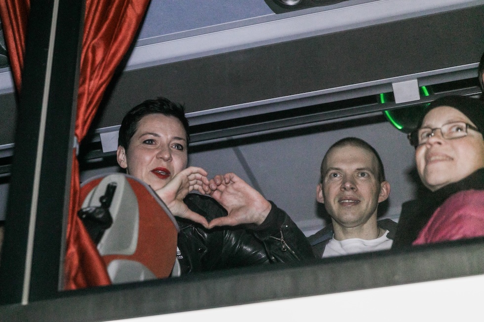 La leader dell'opposizione bielorussa Maria Kalesnikava arriva a Varsavia, il 18 dicembre